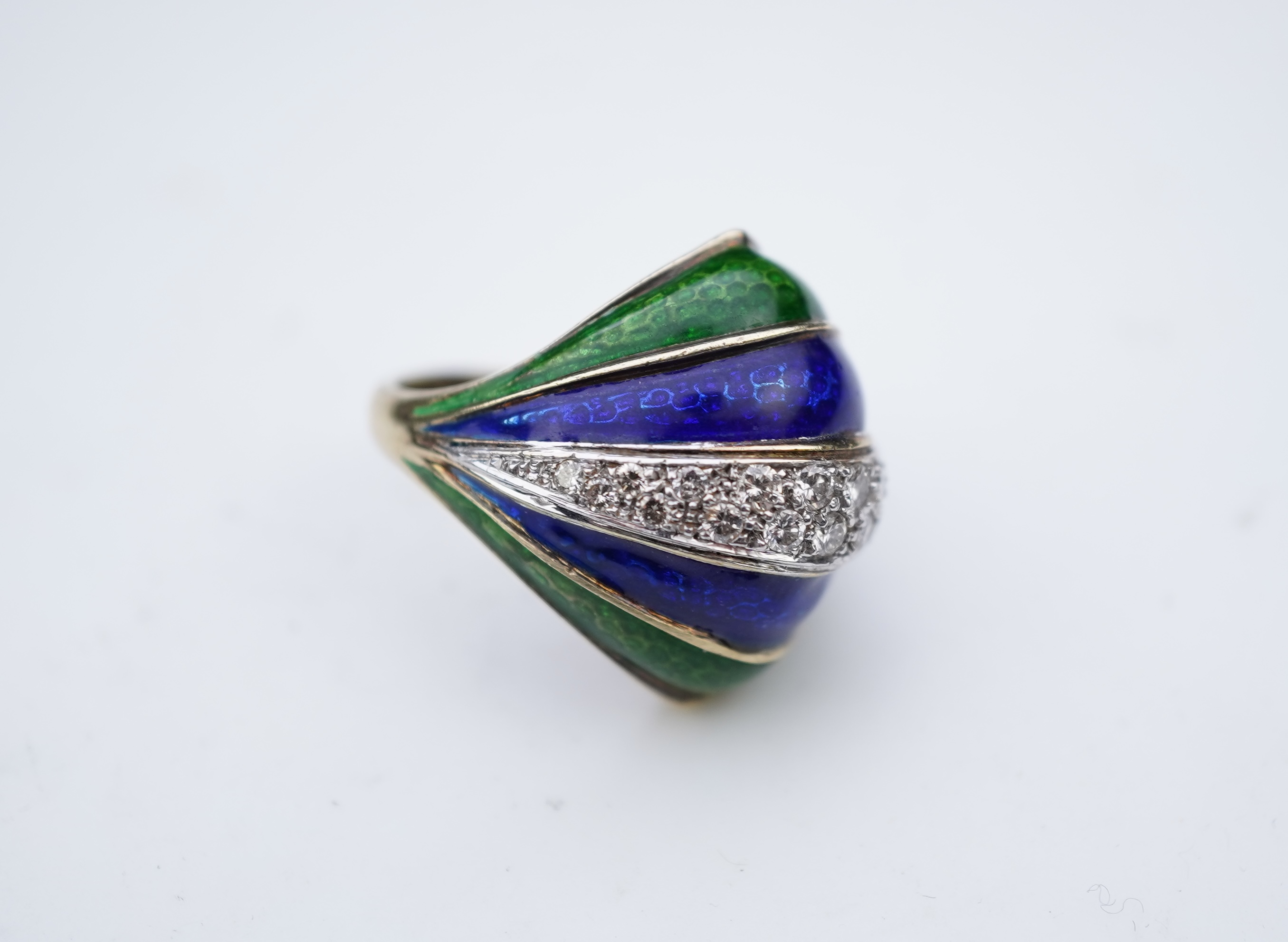 Martine, an enamel and diamond ring